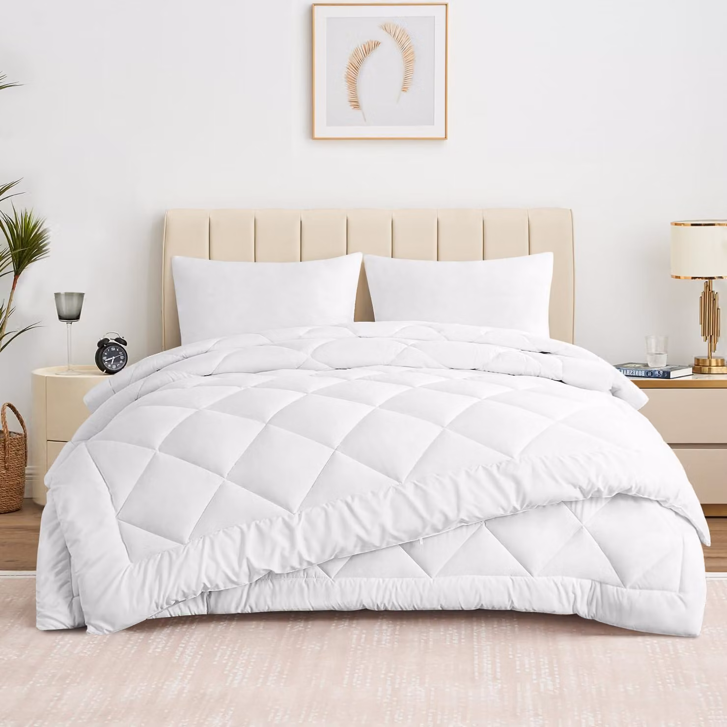 Coperta letto per tutte le stagioni, 240 x 220 cm, composta da 2 pezzi, adatta per letto matrimoniale