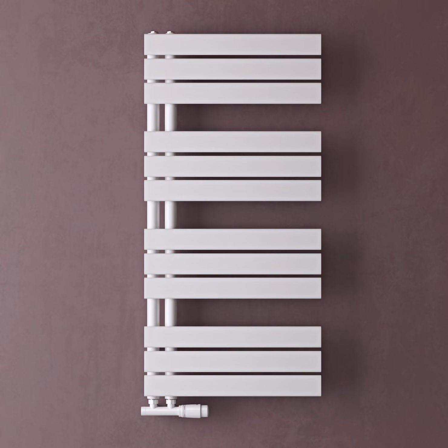 doporro Radiatore da Bagno 104x50cm, Radiatore Piatto Termoarredo da Bagno Riscaldamento Elettrico o da Acqua Calda FN Portasciugamani in Acciaio, Bianco