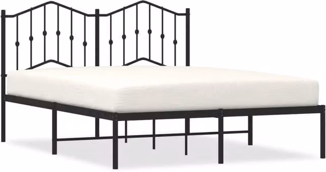 Letto matrimoniale con testiera in metallo nero L/P/H: 140 x 190 x 98 cm