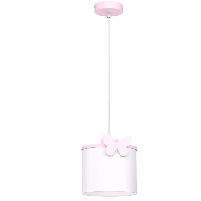 Lampada a sospensione bianca paralume rosa farfalla Sweet 1xE27 15W Luminex