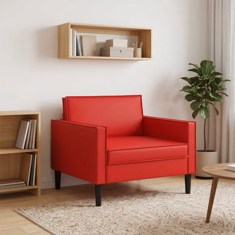 Poltrona relax XL vidaXL in similpelle rossa con braccioli