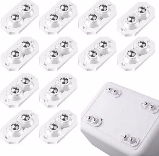 16 rotelle autoadesive in acciaio, rotelle piatte girevoli a 360°, supporti autoadesivi universali per gambe di mobili, elettrodomestici da cucina, contenitori di stoccaggio, bidoni della spazzatura e scope