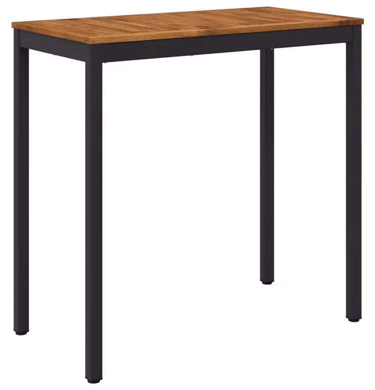 Tavolo da giardino, design naturale e nero, dimensioni 108,5 x 55 x 105 cm
