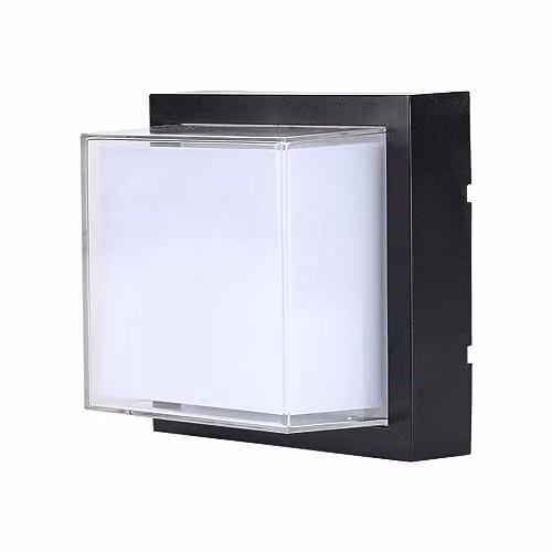 Lampada LED da Muro Quadrata 12W Colore Nero 3000K IP65
