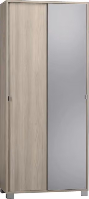 Armadio 2 Ante Scorrevoli con Specchio 82x190x41 cm Olmo Chiaro