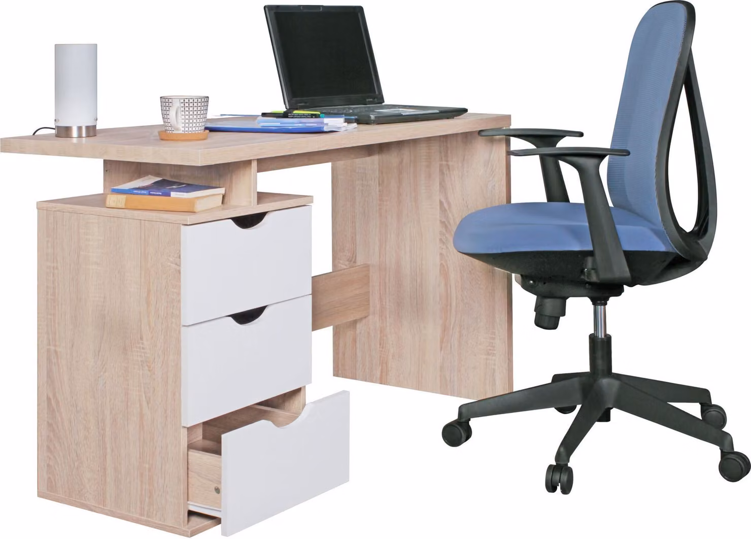 Scrivania SAMO 120 x 76 x 53 cm con 3 cassetti in