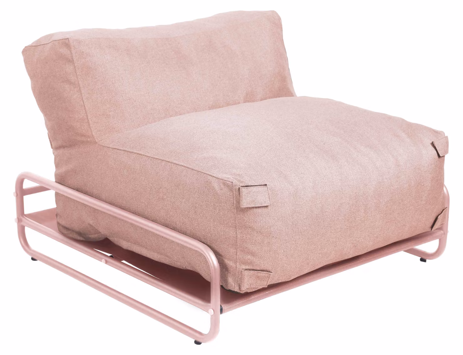 Poltrona da giardino modulare con struttura rosa cipria - Oviala Mixi