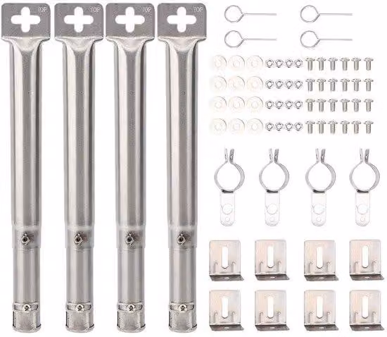 Tubo telescopico per barbecue in acciaio inossidabile - da 30,5 a 44,5 cm - Leggero - Portatile - Facile da montare - Dispositivo per barbecue