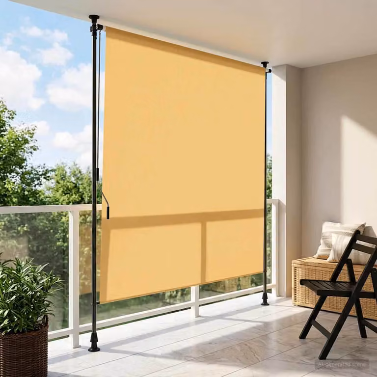 vidaXL Tenda a Rullo Esterna in Poliestere e Alluminio, Colore Sabbia, L: 100 cm, H: 275 cm