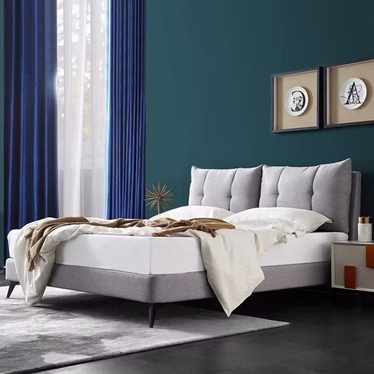 Doppel Betten Beige 180x200 Schlaf Zimmer Leder Hotel Bett Polster Design Luxus