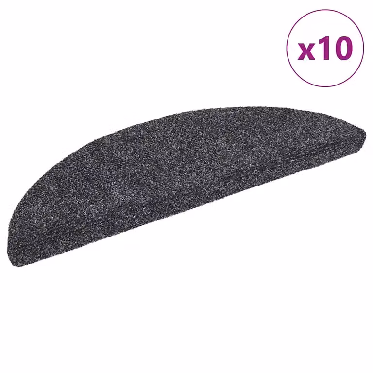 vidaXL Tappetini per scale autoadesivi 10 pz 56x17x3 cm Grigio scuro