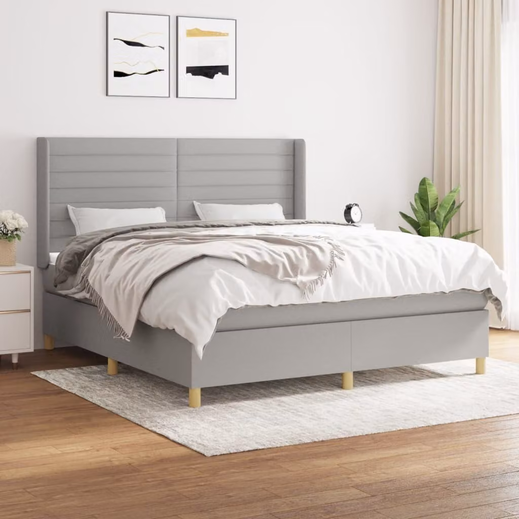 Maison Exclusive - Giroletto a Molle con Materasso Grigio Chiaro180x200 cm Tessuto