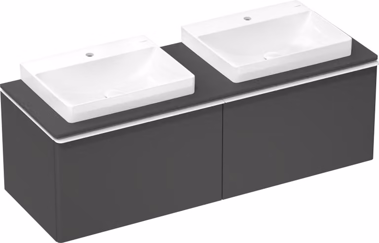 hansgrohe Xelu Q Console avec 2 découpes, 1560x550, pour vasque à poser 600x480mm, polie, 54112910, 54112910