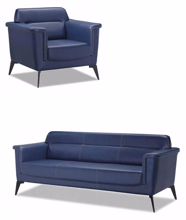 Sofagarnitur Sofa 3+1 Sitzer Sessel Moderne Möbel Blau Büro Sitzmöbel 2tlg.