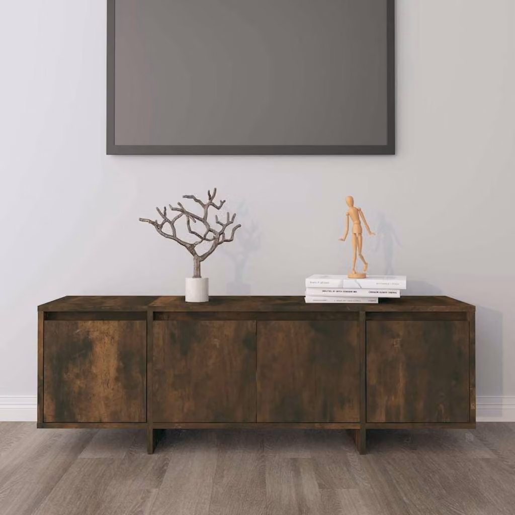 Mobile Porta TV vidaXL Rovere Fumo con Ruote, Design Minimalista in Legno, L 120 x P 30 x H 40,5 cm
