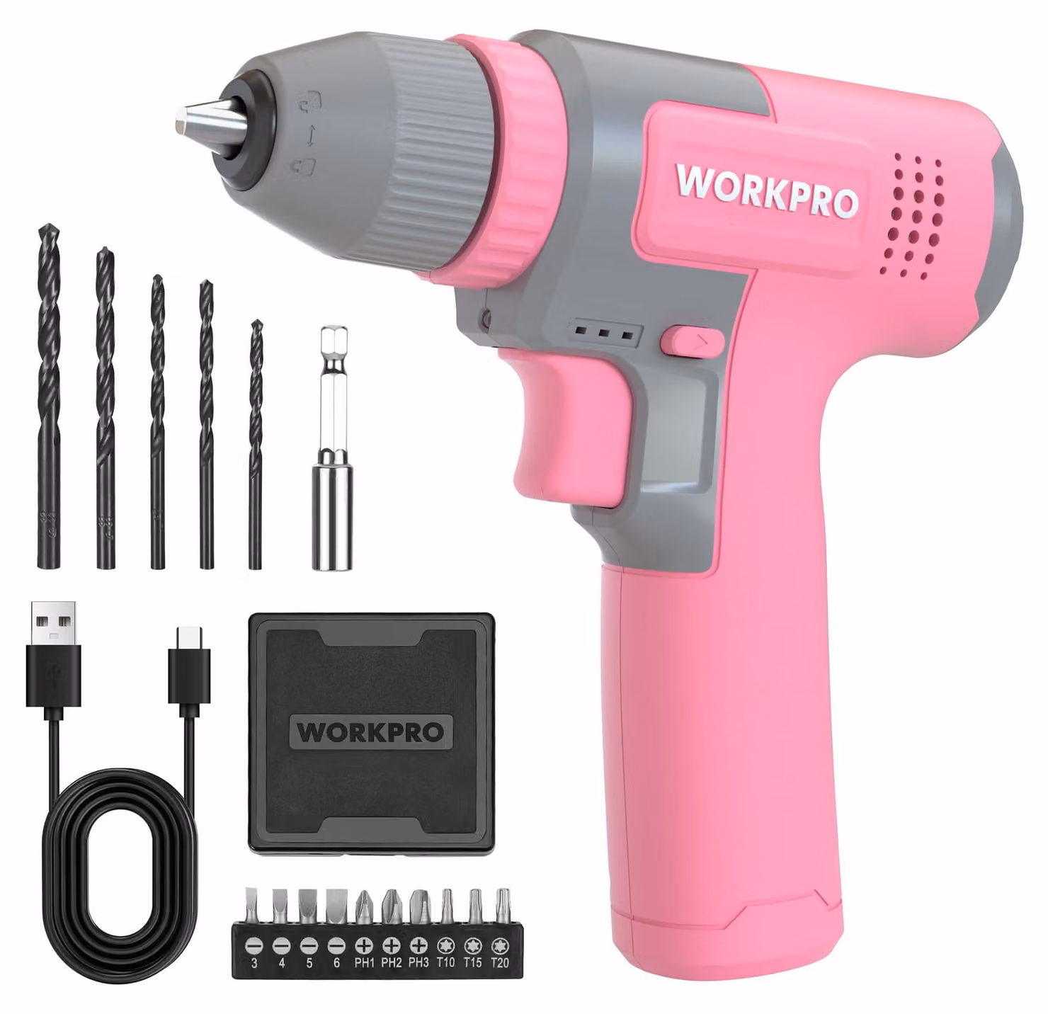 Set di avvitatore a batteria WORKPRO da 8V, con batteria da 2000 mAh