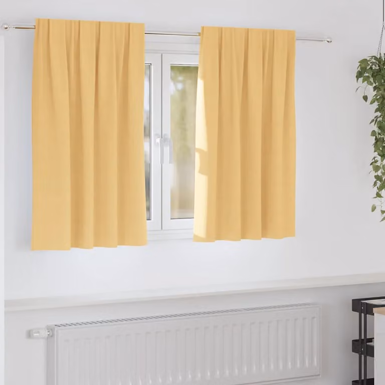 Set di 2 tende blackout vidaXL con anelli in poliestere, colore beige, L: 140 cm x H: 140 cm