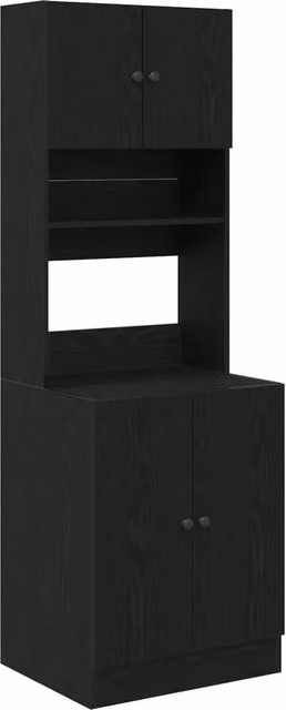 Mobile da parete moderno vidaXL in MDF per cucina e sala da pranzo, colore marrone e nero, L: 60 cm, P: 50 cm, H: 180 cm – 2