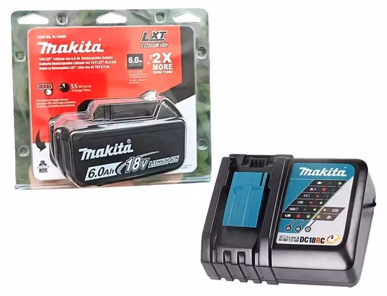 Batteria per utensili elettrici, capacità 6000mAh, caratteristiche di sicurezza migliorate, caricabatterie 6.0Ah x 1, confezione DK