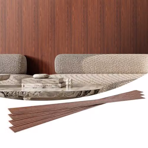 Set di 8 Pannelli Acustici a Doghe VEVOR in Legno WPC per Decorazione Parete e Riduzione Rumore, Colore Noce Nero, L: 245 cm, H: 16,6 cm, P: 0,9 cm
