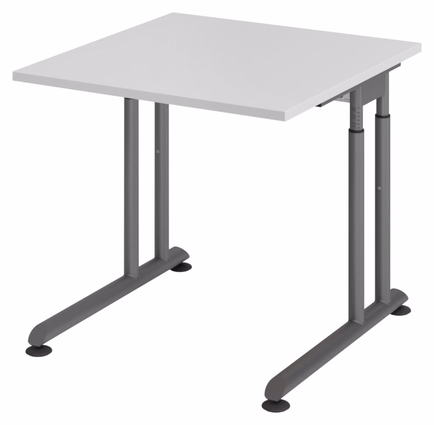 bümö Scrivania Serie-Z - Dimensioni: 80 x 80 cm, struttura: grafite, decorazione: grigio