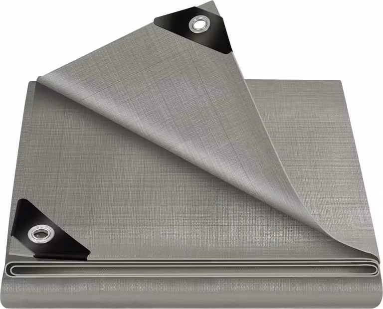 Telo impermeabile da 280 g/m² con occhielli | Grigio | 3x5 metri