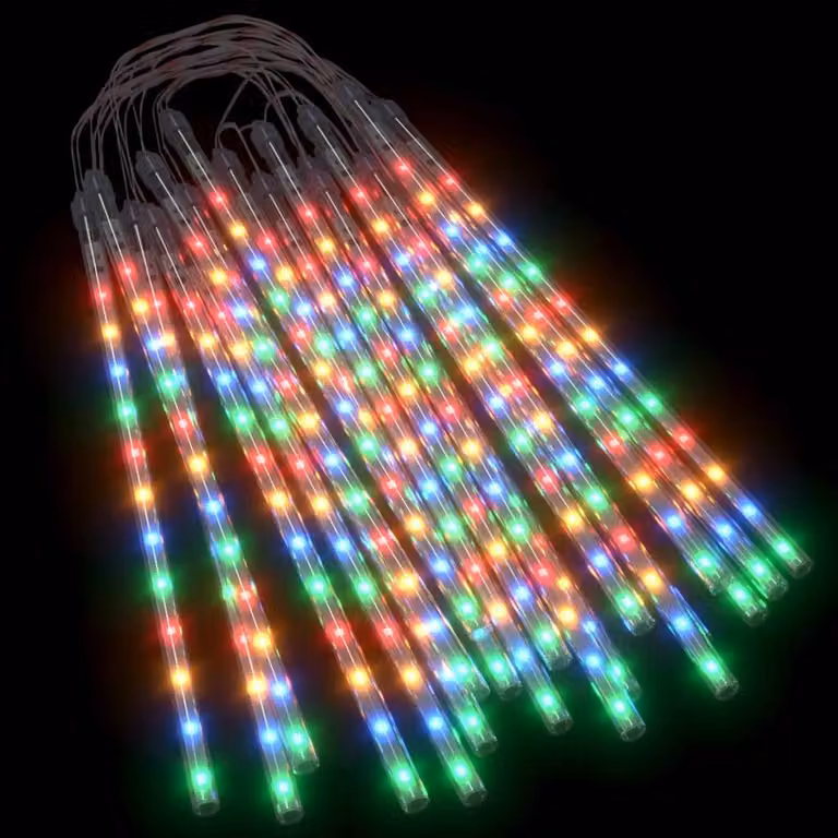 Luci Meteoriche 20pz 30cm Colorate 480 LED Interni Esterni