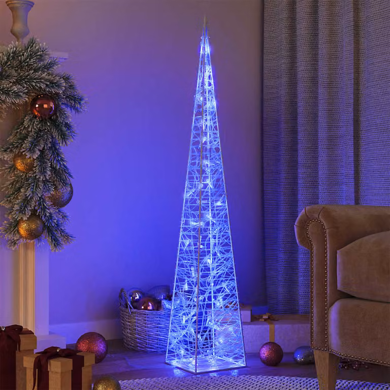 vidaXL Cono di Luce LED Decorativo in Acrilico Blu, Altezza: 120 cm