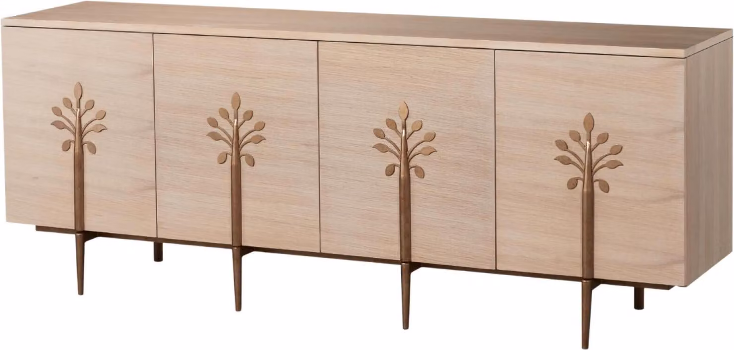 Credenza FURNLUX Stylish Oak And Gold 180cm / Colore principale: Beige / Dimensioni: 180 x 76 x 40 cm