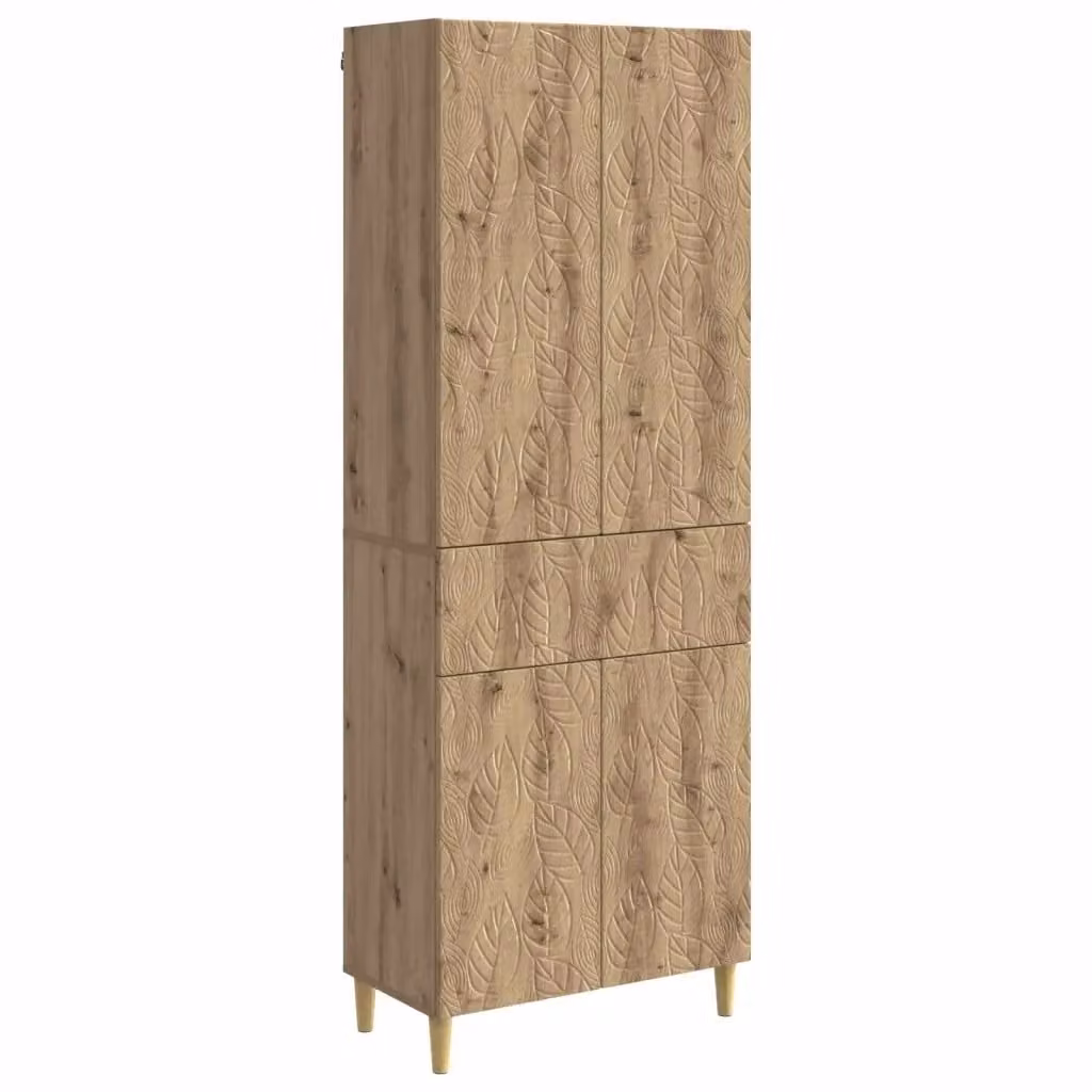Set di 2 armadi moderni vidaXL in legno e MDF marrone con cassetti integrati e ripiani interni
