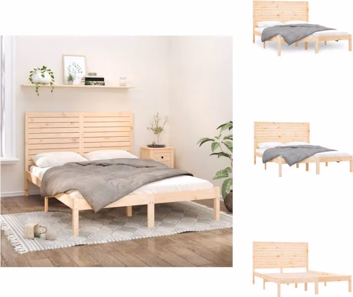 vidaXL Letto in legno massiccio 120x200 cm - Letti e strutture letto