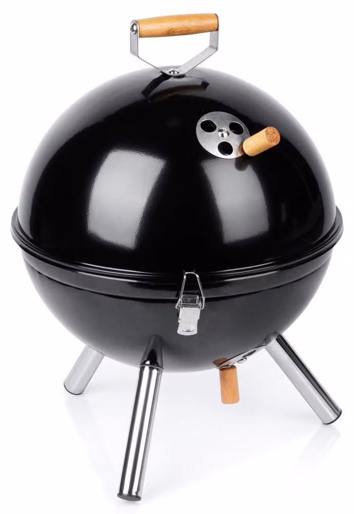 Vilde | Barbecue a sfera a carbonella con coperchio - 31x31x41 cm - Barbecue portatile da campeggio