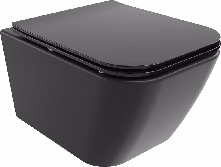 Mexen Madox wc Rimless con sedile a chiusura rallentata slim, duroplast, nero opaco - 30154070
