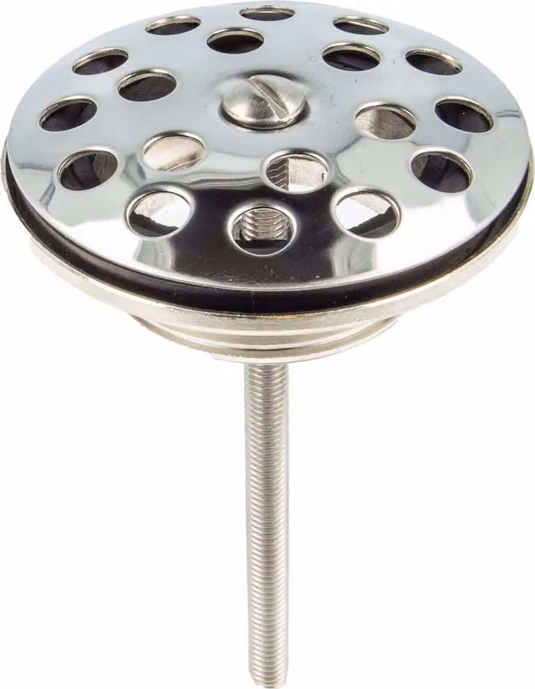 valvola di scarico universale tecuro 1 1/4 di pollice x Ø 63 mm, piastra di filtraggio in acciaio inox lucidato