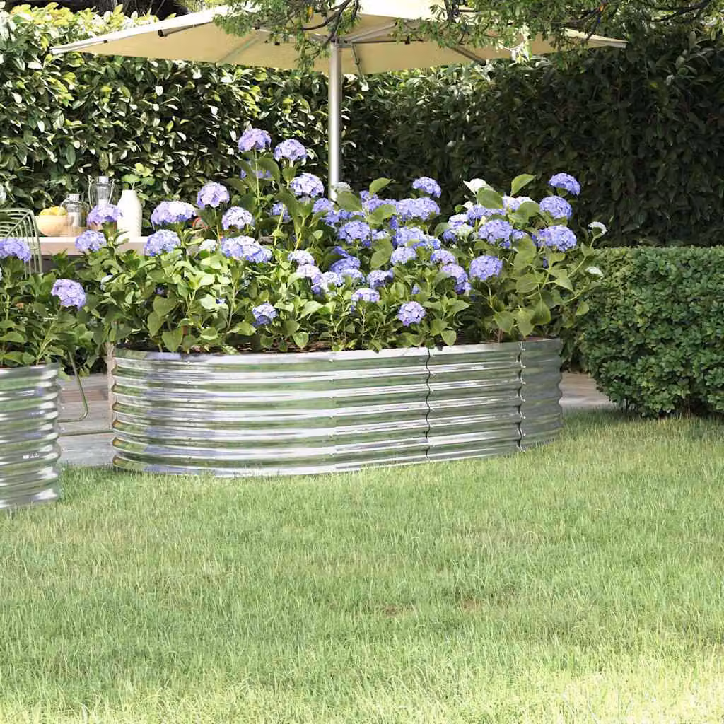Letto rialzato da giardino vidaXL in acciaio zincato argento L: 152 cm, P: 80 cm, H: 36 cm