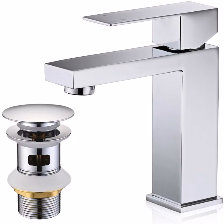 Miscelatore per lavabo con gruppo di scarico, cromo, altezza del beccuccio 110 mm