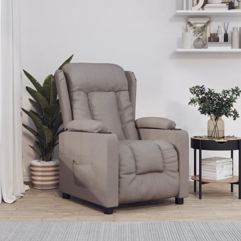 Maison Exclusive - Poltrona relax elettrica in tessuto color tortora