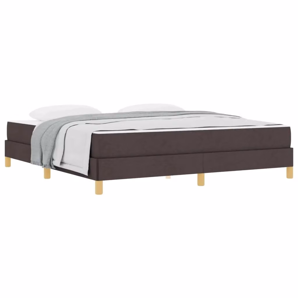 Letto a molle con materasso vidaXL in tessuto marrone con struttura in legno e metallo L/P/H: 180 x 200 x 24 cm – 2