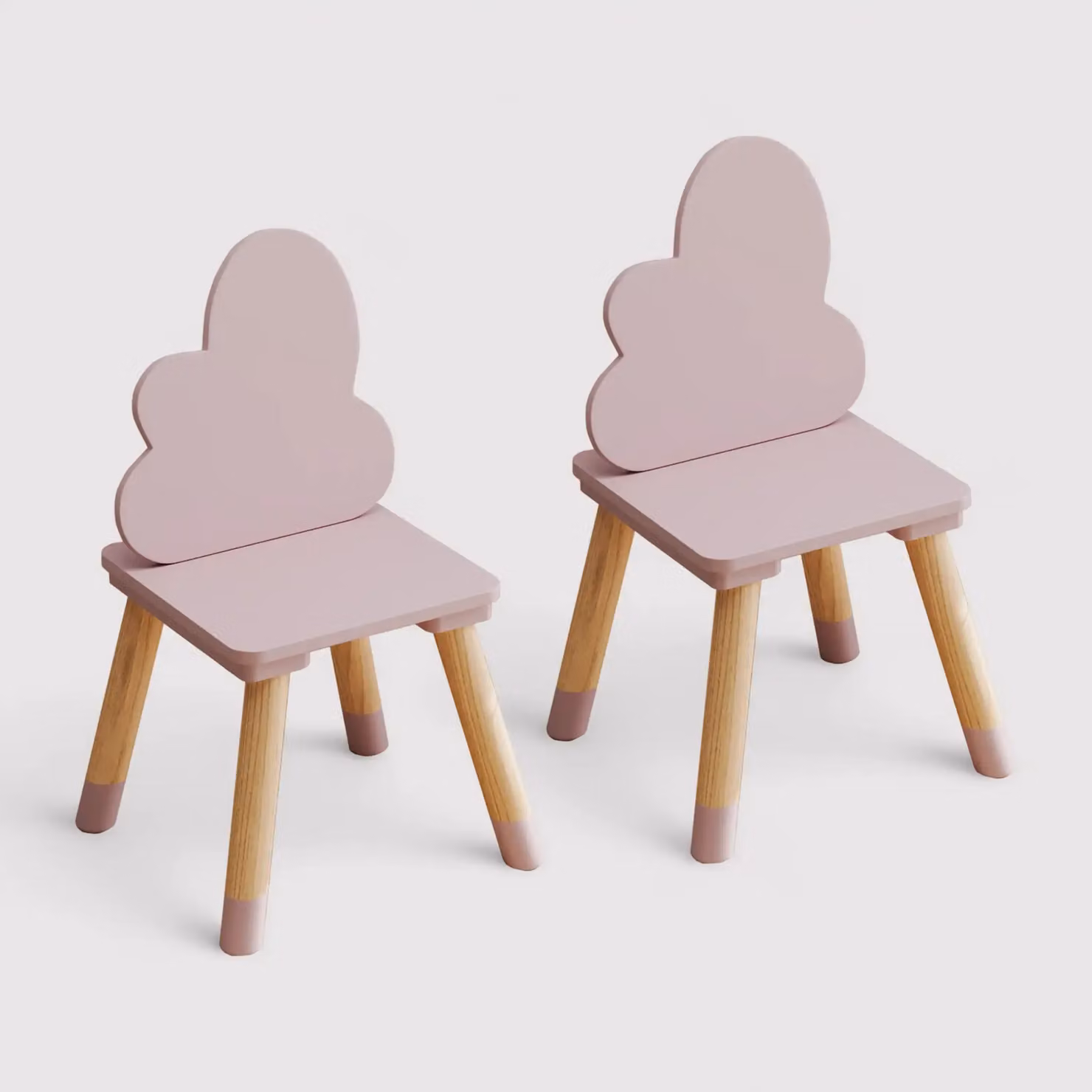 Pirasa - Set 2 sedie rosa per cameretta montessoriana