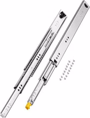 Coppia di guide per cassetti a estensione completa VEVOR con bloccaggio e cuscinetti a sfera, capacità di carico 113,4 kg, colore argento, L: 530 mm, P: 53 mm, H: 19,5 mm