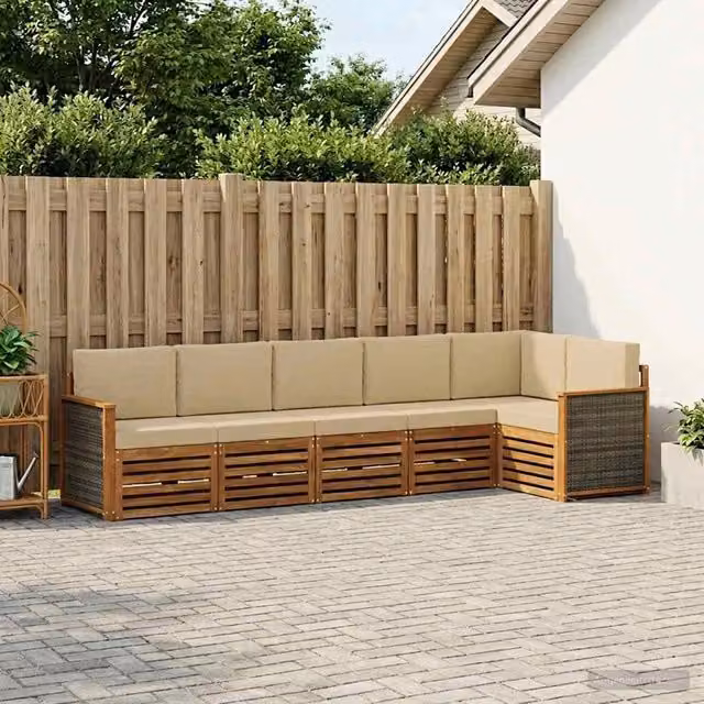 Set di divani da esterno 5 pz Naturale 3384409