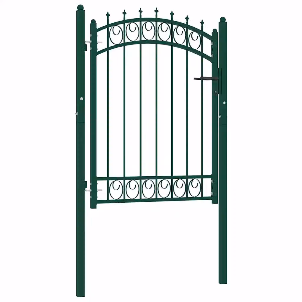 Cancello singolo a battente vidaXL in acciaio verde L: 104 cm, H: 175 cm