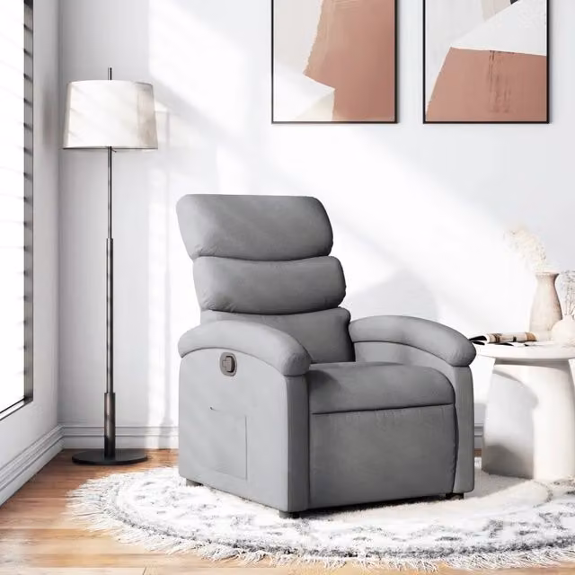 Divano Sedia-Poltrona reclinabile in Tessuto Grigio Chiaro 492135