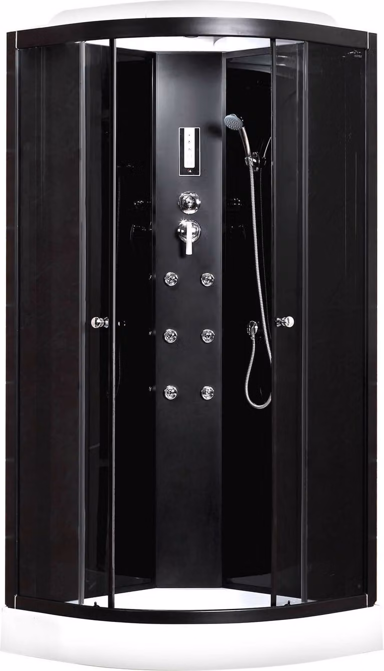 Kerra | Cabina doccia - Nero - 90x90x220cm - Doccia a vapore - Doccia benessere