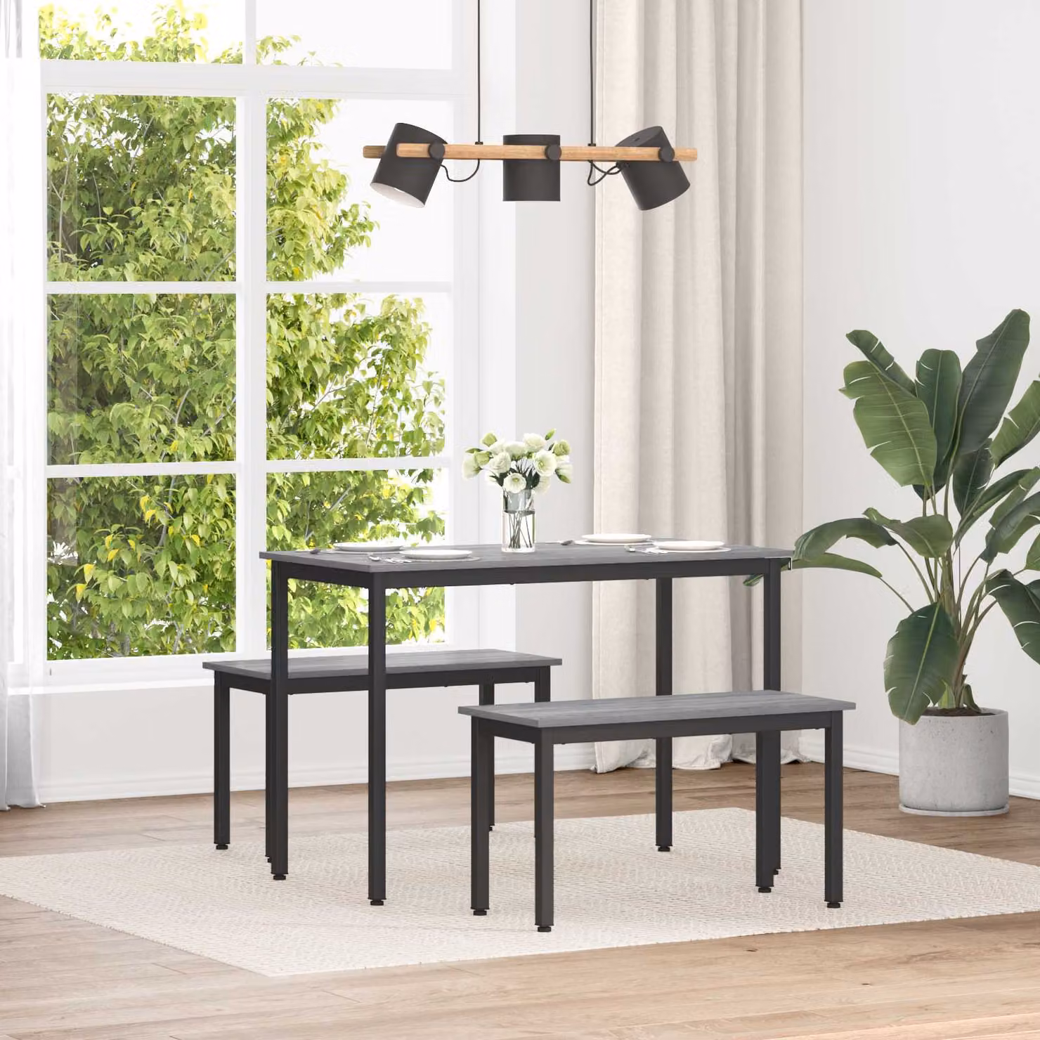 Panchina vidaXL Sonoma grigio in legno ingegnerizzato e metallo, L: 80 cm, P: 35 cm, H: 45 cm