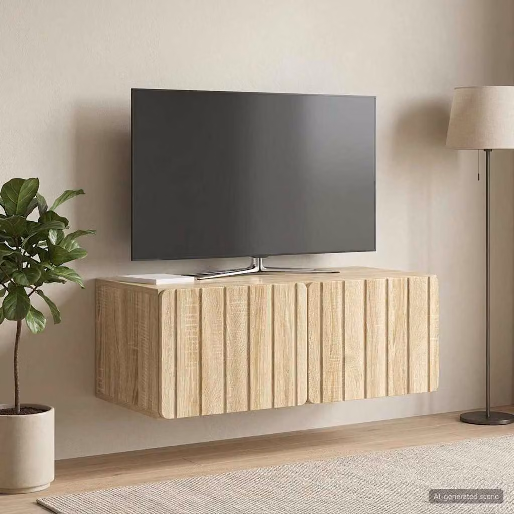 Mobile Porta TV da Muro Moderno vidaXL in Rovere Sonoma Marrone L: 78,5 cm, P: 41 cm, H: 30 cm