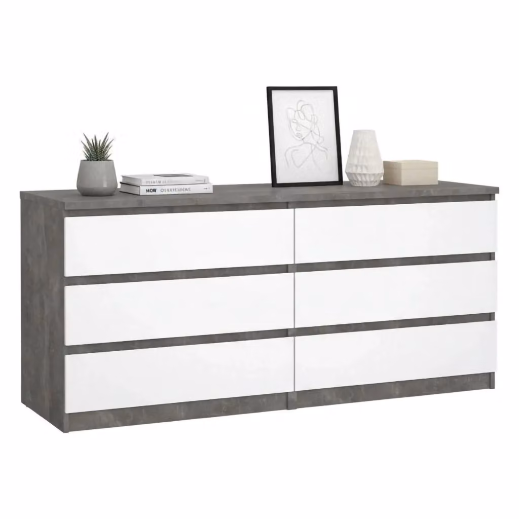 Credenza Abacadabra DMORA, Buffet e Madia da soggiorno o cucina, Bianco lucido, L 154 x P 50 x H 70 cm – 2