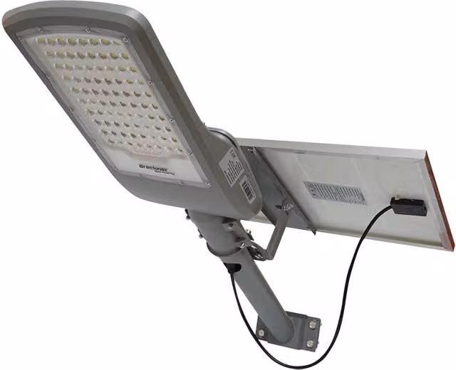 Farelluce LED solare Breckner Germany grigia con sensore crepuscolare e protezione IP66 per giardino e lavoro