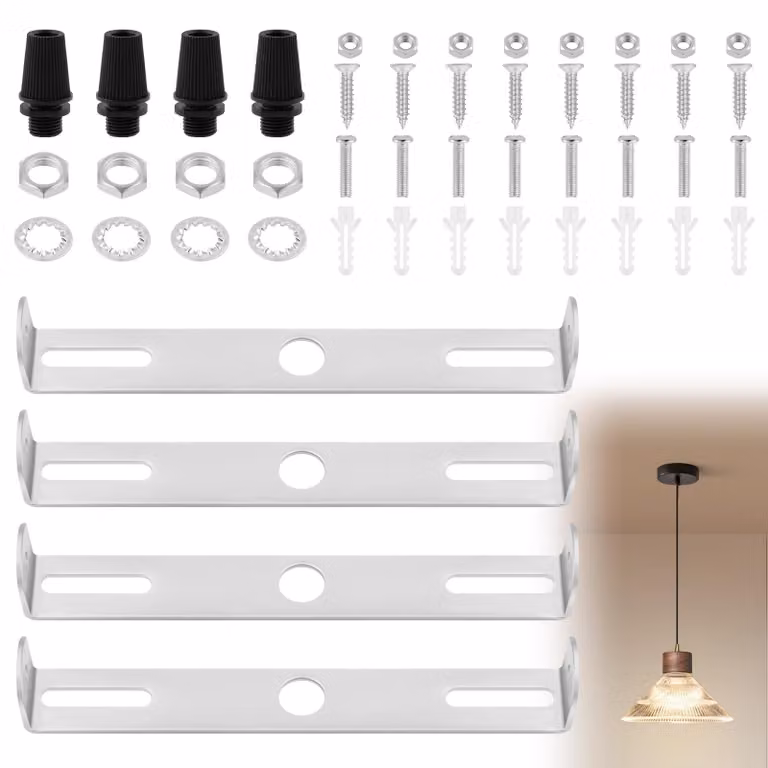 Supporto per lampada a soffitto da 120 mm, set di 4 supporti per lampadari con dado a vite