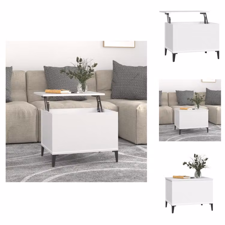 vidaXL Tavolino bianco 60x44,5x45 cm in legno - Tavolini da caffè